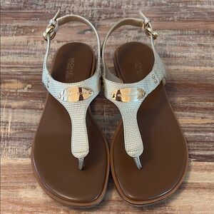 Michael Michael Kors Metallic Embossed Sandals